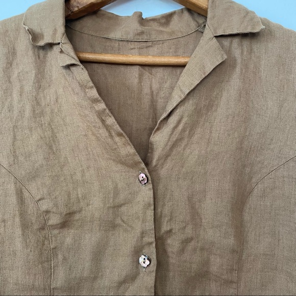 VINTAGE linen ss button up - Picture 8 of 8